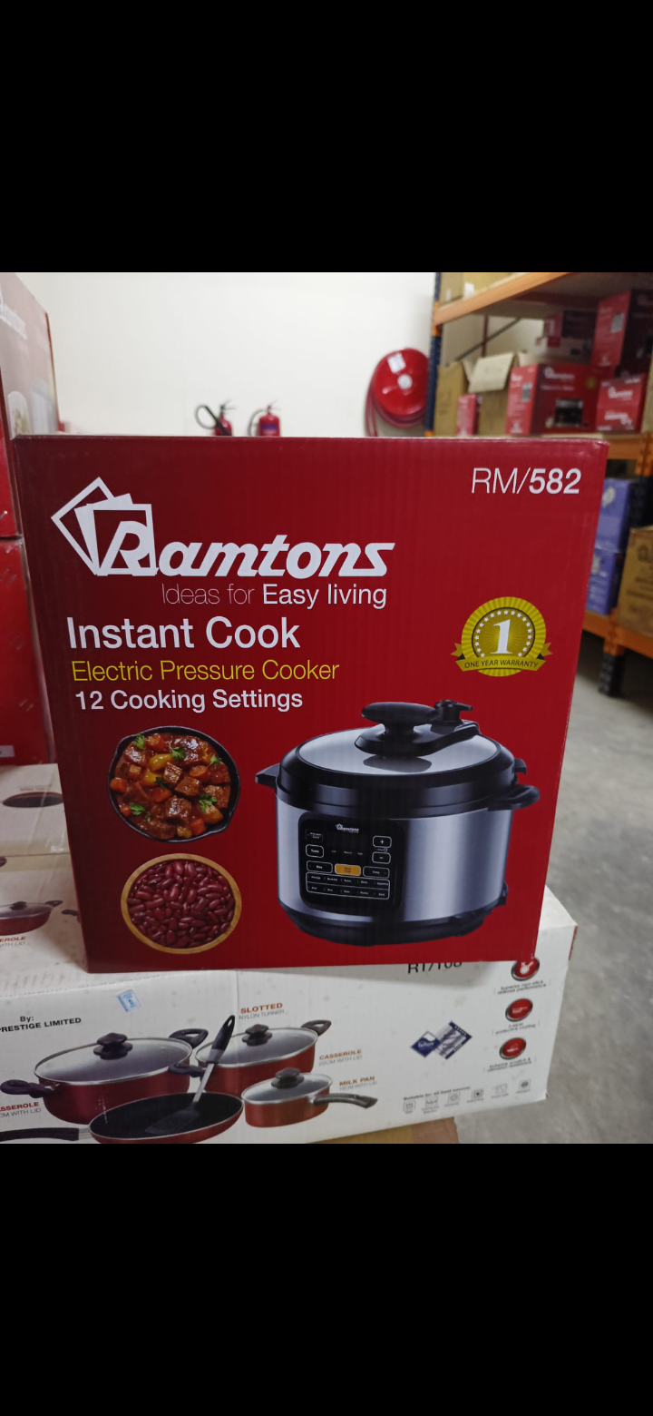 🌮🥪6 litres Ramtons  electric pressure cooker. Safe to touch - will not burn15 Preset Programs - Cake, Biryani, Meat, Stew, Chicken, Bean, Lentil, Soup, Broth, Rice, Egg, Porridge