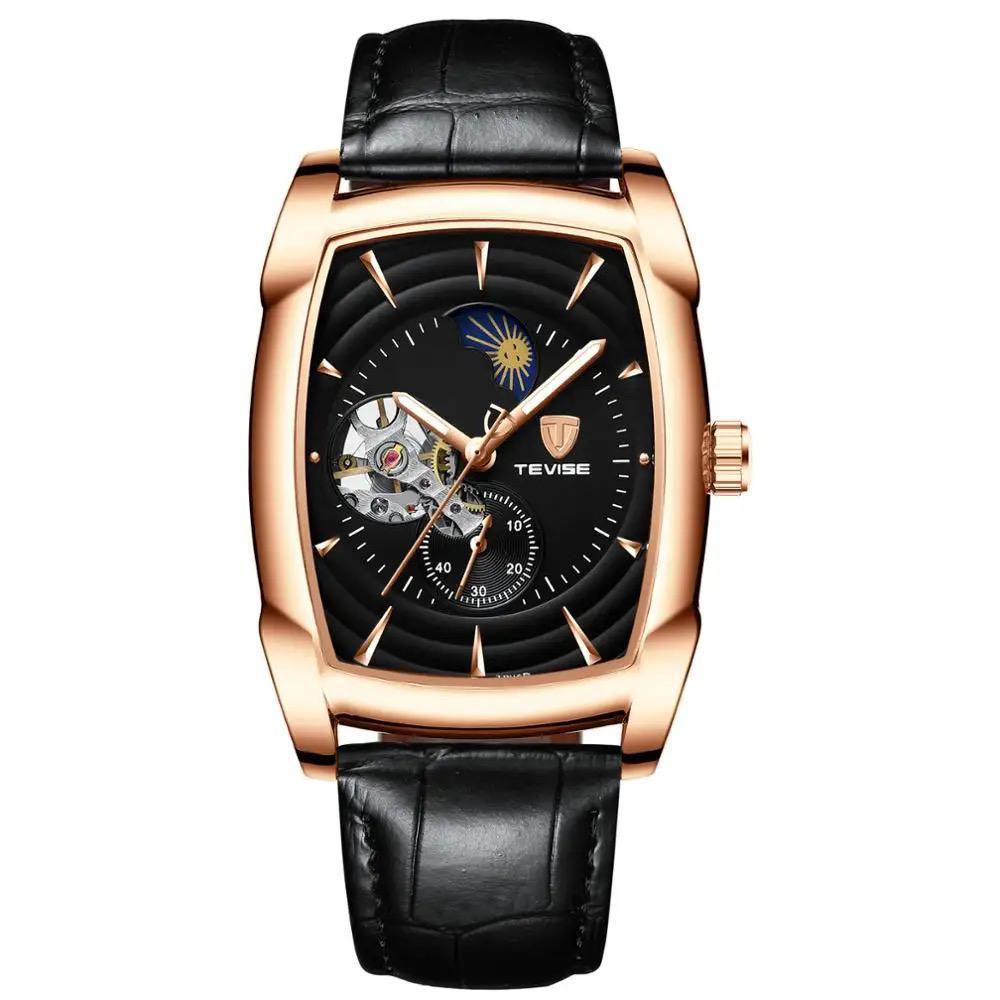 Tevise LunaGuard 802D – Elegant Timepiece with Moon Phase, Durable Leather Straps, Water Resistance, and Stylish Branded Box. A Perfect Blend of Sophistication & Functionality.