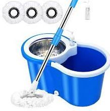 Effortless Cleaning, Dry Hands: 360° Spin Mop and Bucket with Microfiber Mop Head, Adjustable Handle, and Hands-Free Spin-Drying Mechanism for a Hygienic and Efficient Cleaning Experience