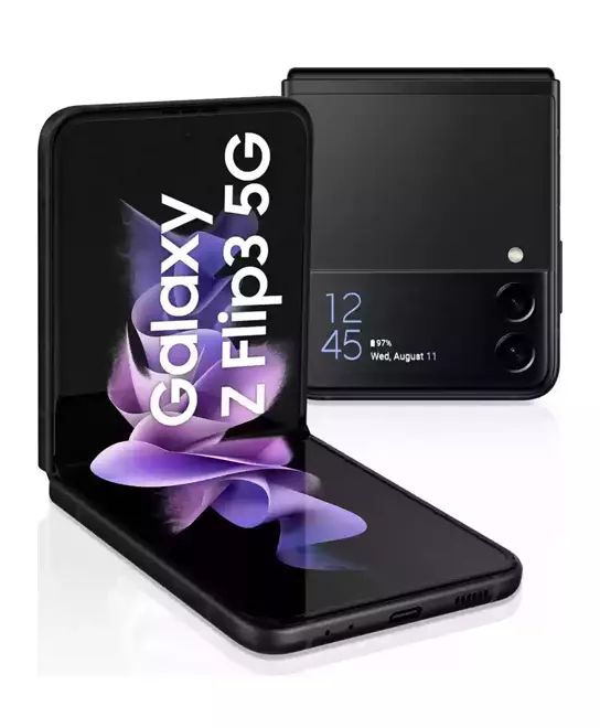 Samsung Galaxy Z Flip 3 5G – Phantom Black, Bold Design | Dual SIM (Nano + E-SIM)