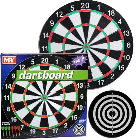 15" Double-Sided Dart Board Game Set – Indoor & Outdoor Dartboard with 6 Free Steel Tip Darts | Family Party Game, Bar Game, Sports Toy