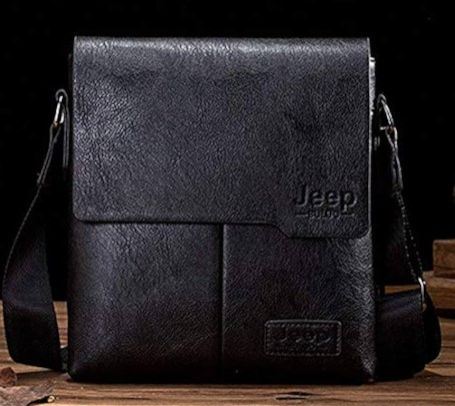 Jeep BULUO Men’s Leather Messenger Bag – Crossbody Business Tote Bag for Men | Stylish Shoulder  & Office Bag
