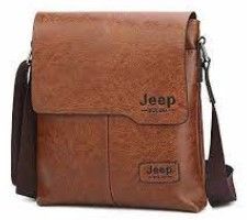 Jeep BULUO Men’s Leather Messenger Bag – Crossbody Business Tote Bag for Men | Stylish Shoulder  & Office Bag