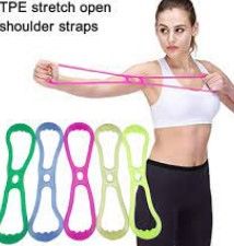8-Character Resistance Band Yoga Pull Rope – Fitness Stretch Strap for Back, Shoulder & Arm Toning | Posture Correction & Flexibility Trainer