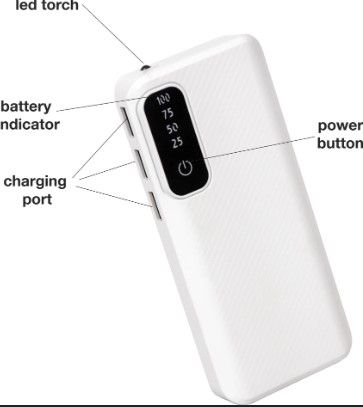 QHM10000 10000mAh Power Bank – Portable USB Charger with Digital Display, Fast Charging for Smartphones & Devices Suitable For IPhone Android Type-C powerbank