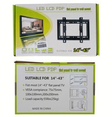 Universal LED LCD TV Wall Mount Bracket – Fixed TV Stand for 14” to 42” Flat Screen TVs, Heavy Duty Steel Frame