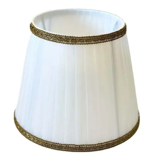 Classic White Pleated Organza Lampshade – 16cm Diameter, E14 Small Fitting – Replacement Shade for Lamps & Wall Sconces