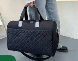 Large Quilted Travel Duffel Bag | Unisex Carry-On Hand Luggage | Gym, Weekend, and Travel Bag with Shoulder Strap