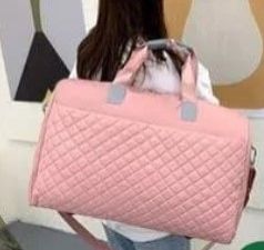 Large Quilted Travel Duffel Bag | Unisex Carry-On Hand Luggage | Gym, Weekend, and Travel Bag with Shoulder Strap