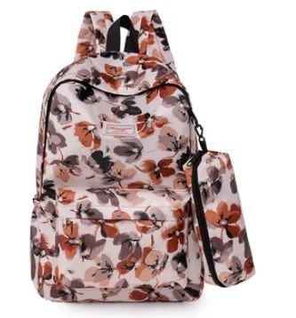 Floral School Backpack for Girls | Lightweight & Durable | With Matching Pouch | Waterproof & Stylish Bag for Students, Teens