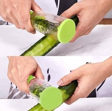 Vegetable Peeler – Creative Spiral Cutter for Carrots Cucumber Potatoes Fruits . With waste storage. Clean Peeling. Stainless Steel Knife Graters Salad Potato Slicer Kitchen Accessories Cooking Tools