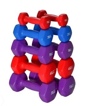 Aerobic Dumbbells – Neoprene Coated Hand Weights for Home Workouts, Yoga, Toning & Fitness Training