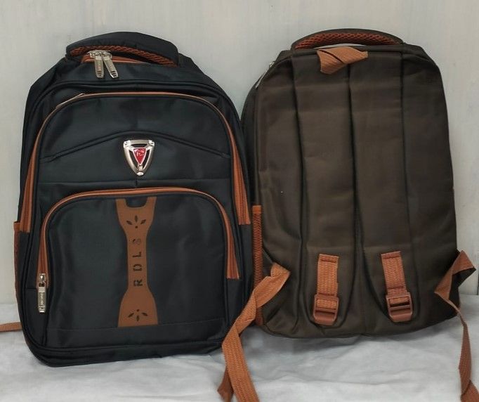 Stylish Men’s Backpack – Durable Multi-Pocket Laptop Bag with Brown Accents, Travel School Work Rucksack Unisex Men Women