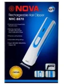 Nova NHC-8870 Rechargeable Hair Clipper – Stainless Steel Blades, Adjustable Cutting, Cordless Grooming Kit for Men
HairClipper Shaving Machine