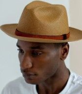 Classic Men’s Straw Fedora Hat with Leather Band – Lightweight Summer Panama Style