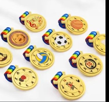 Gold sports Medals Football Basketball Plain Medal