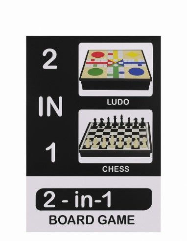 2-in-1 Magnetic Board Game Set – Chess, Ludo, Checkers,