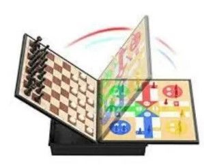2-in-1 Magnetic Board Game Set – Chess, Ludo, Checkers,