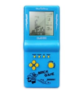 Classic Brick Game Console – Retro 9999-in-1 Handheld Gaming Toy (Blue) Brick Game Large Screen Tetris Game Console Classic Retro Children'S Handheld Game Console Electronic Toy Lcd BrickGame