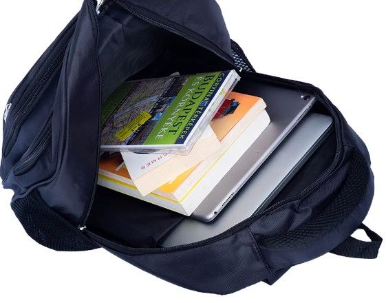 Leather Laptop Backpack – Durable Waterproof Travel Office School Bag – Multi-Compartment Black Bag. Classic Multi-Zipper School & Office with Side Mesh Pockets for Men and Women Strong Large Capacity