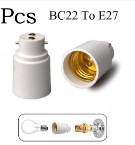 Two Pieces B22 to E27 ( Pin to Screw) Screw Socket LED Halogen Light Bulb Lamp Holder Converter Adapter Light Bulb Socket Adapter – Bayonet to Screw Converter
