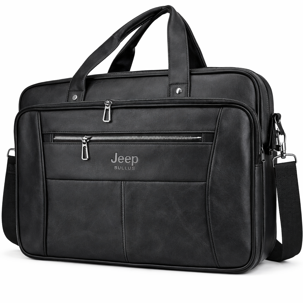 Jeep BULUO Men’s Leather Messenger Bag – Crossbody Business Tote Bag for Men | Classy Luxury Stylish Shoulder Laptop Satchel & Office Bag Briefcase School Office Travel Bag Men Women