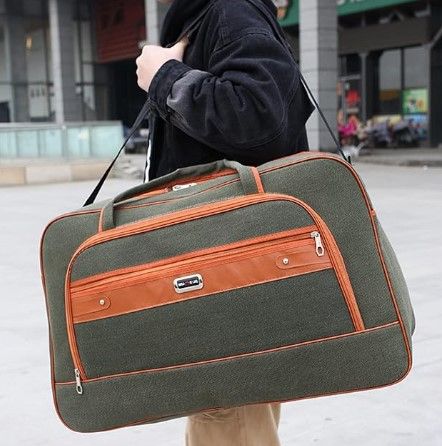 Large Capacity Travel Bag Men Women Short Trip Handheld Canvas Luggage Bag Shoulder Bag , Size: Medium