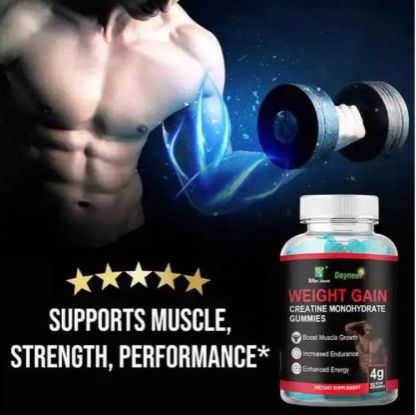 Daynee Weight Gain Gummies with Creatine Monohydrate - Muscle Growth, Endurance & Energy Boost