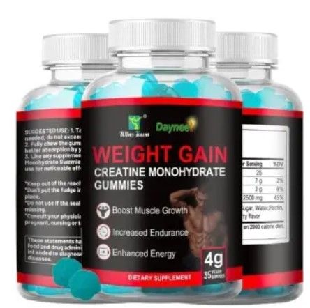 Daynee Weight Gain Gummies with Creatine Monohydrate - Muscle Growth, Endurance & Energy Boost
