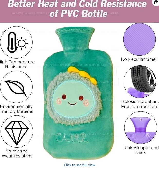 2 litresHot Water Bottle Heating Pad  Cute Cartoon Design Soft Cover Thick Rubber Hot Water Bag for Menstrual Cramps, Pain Relief, Hot and Cold Therapies, Hand Feet Warmer  bed warmer, body warmer 2l