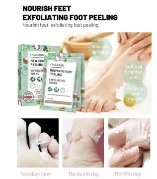 GuanJing Foot Skin Care Foot Mask Socks Peeling Remove Dead Skin Cells Moisturizing Exfoliating Foot Mask Exfoliating Gel Moisturizing For Women and Men 1 Pair Foot patch Footpatch