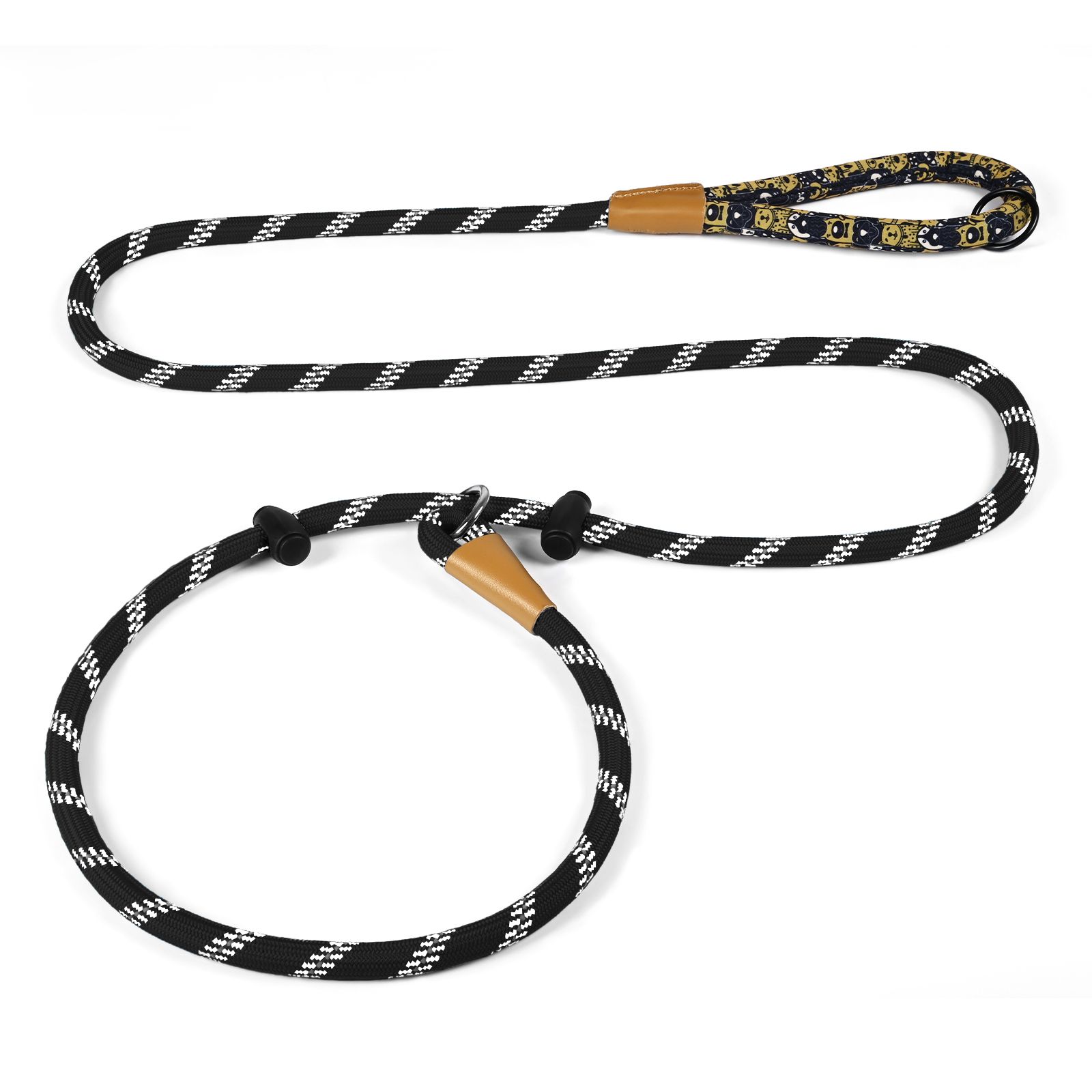 Dog Leash Reflective Slip Rope Lead Leash Strong Heavy Duty Braided Rope No Pull Training Lead Leashes for Medium Large and Small Dogs