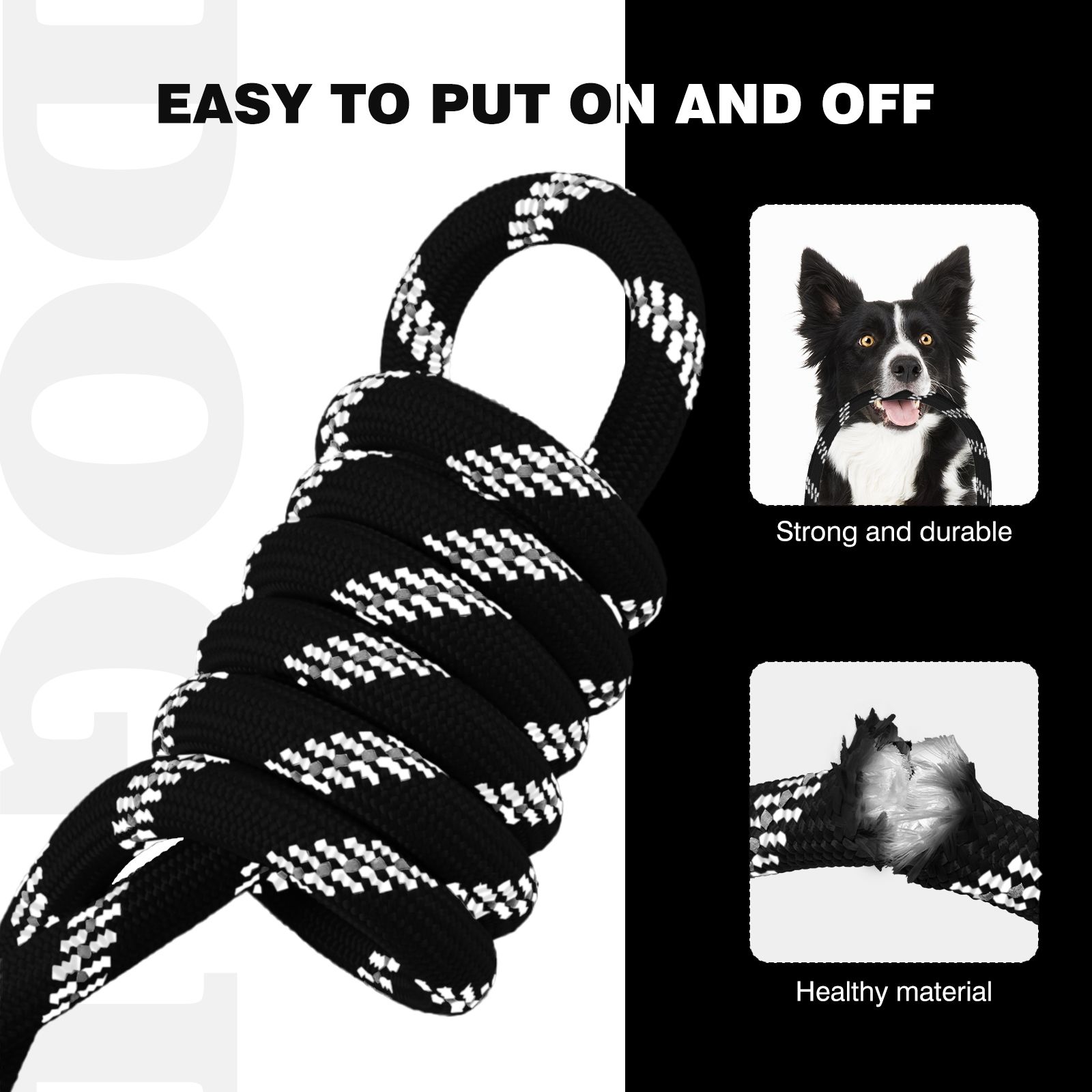 Dog Leash Reflective Slip Rope Lead Leash Strong Heavy Duty Braided Rope No Pull Training Lead Leashes for Medium Large and Small Dogs