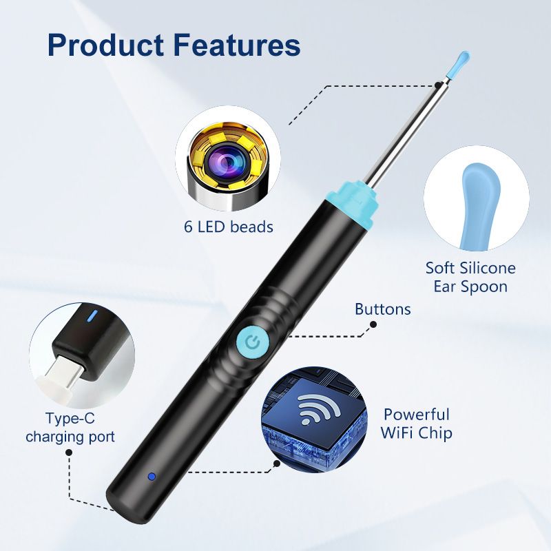 Smart Visual Ear Cleaner HD Illuminated Ear Wax Removal Camera Safe Ear Cleaning Tool