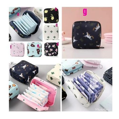 3pc Small Pouch for Women Girls Handbag Sanitary Napkin Storage Bag Menstrual Pad Bag, Charger, Cable, Earphone Organiser Bag for Handbag/Purse