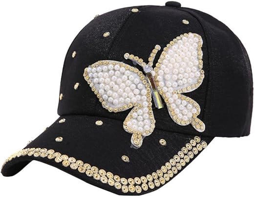 Women's sun hat Baseball Cap Hip Hop Adjustable -Stylish Butterfly Rhinestone and Daily Wear