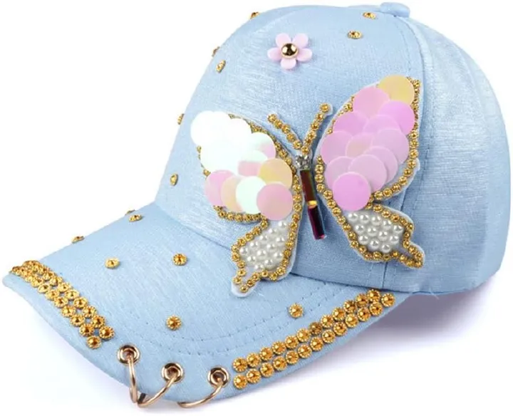 Women's sun hat Baseball Cap Hip Hop Adjustable -Stylish Butterfly Rhinestone and Daily Wear
