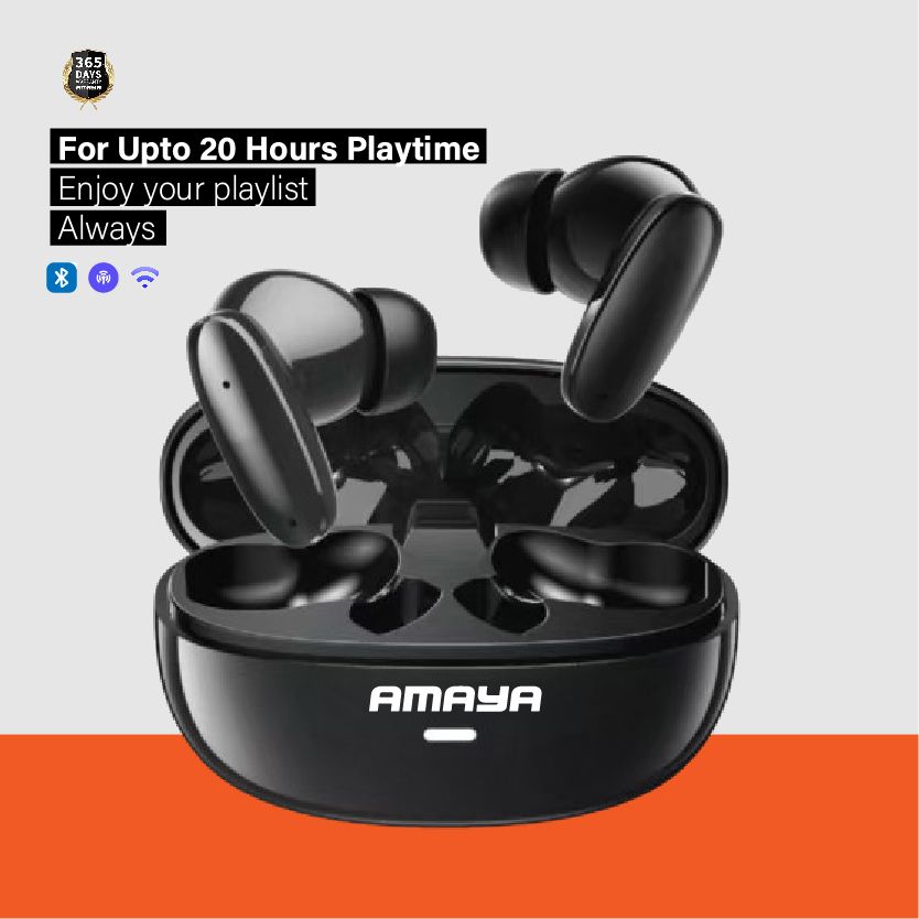 Amaya TK 05 Wireless sport Earbuds Earpods for outdoors ,sport , with intelligent noise canceling for crowded areas and noisy places ensuring focus with quality sound