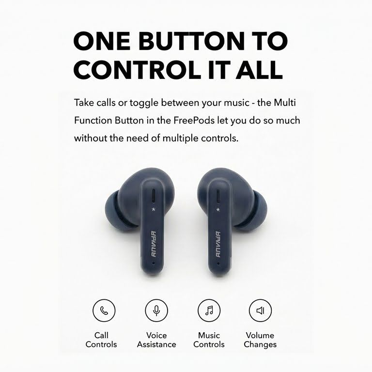 Amaya TK 05 Wireless sport Earbuds Earpods for outdoors ,sport , with intelligent noise canceling for crowded areas and noisy places ensuring focus with quality sound