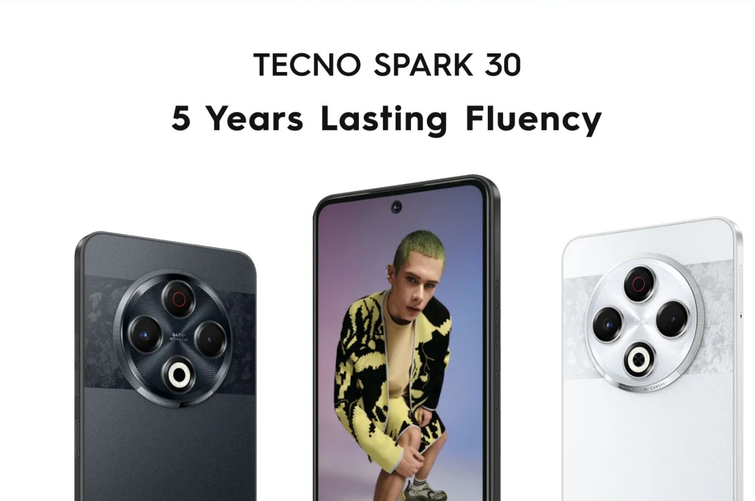Tecno Spark 30 128GB +8GB 120Hz 6.78" Display Dynamic Port 64MP IP64 Dust/Water Dual Speakers 7.8mm Ultra Slim 5000mAh 18W Type-C Dual SIM 4G Smart Phones Side Fingerprint phone