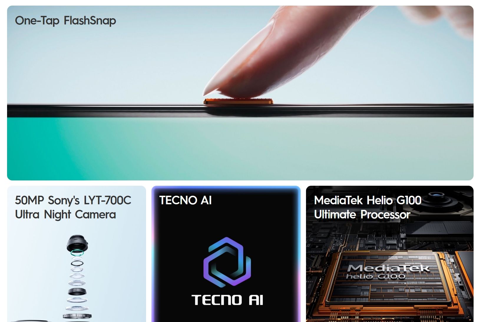 Tecno Camon 40 256GB+16(8+8)GB RAM 6.78" AMOLED 120Hz Screen MTK Helio G100 Ultimate 45W 5200mAh 50MP Dual Speaker Android 15 Smart Phones Dual Sim phone