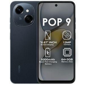 TECNO POP 9 64GB + 6(3+3)GB 4.5G Fast Network 6.6" 120Hz Hole Screen Dual Speakers IP54 Waterproof 13MP 5000mAh Type-C Android 14 Dual SIM Smart Phones Side Fingerprint Unlock phone