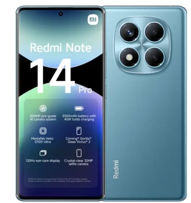 Brand New XIAOMI Redmi Note 14 Pro 8GB+256GB 6.67" 120Hz AMOLED Display 200MP Camera IP64 Dust and Splash Resistant 5500mAh Battery Under-display Fingerprint 45W Fast Charging Smart Phones
