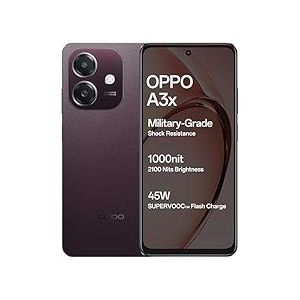 [Special Offer] Oppo A3X 64GB+4GB 6.67" 90Hz Display 8MP+5MP Camera Snapdragon 6s 4G Gen 1 Processor 5100mAh Battery 45W Fast Charging IP54 Dust/Water Resistant Android Smartphone Mobile Phone