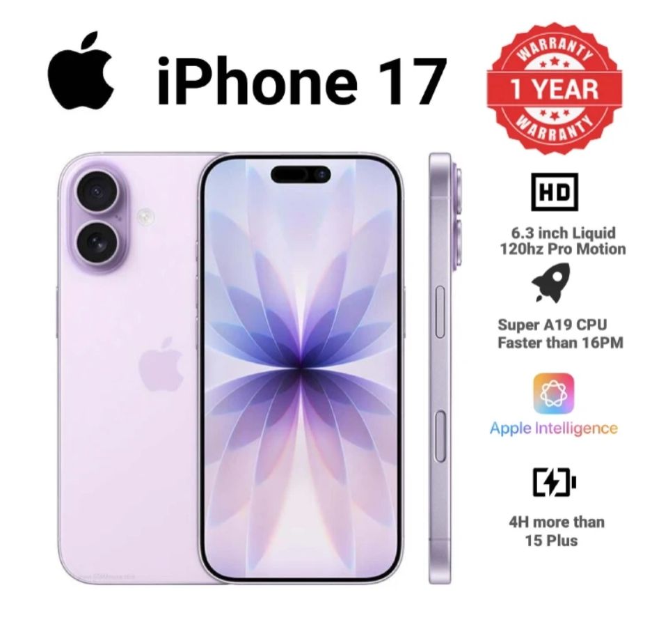 [Black Friday Offer] Apple iPhone 17 256GB+8GB 6.3" LTPO Super Retina XDR OLED 120Hz Display Dual 48MP Camera Dual SIM/e-SIM Face ID Ceramic Shield 2 Anti-Reflective Coating iOS 26 Smartphone