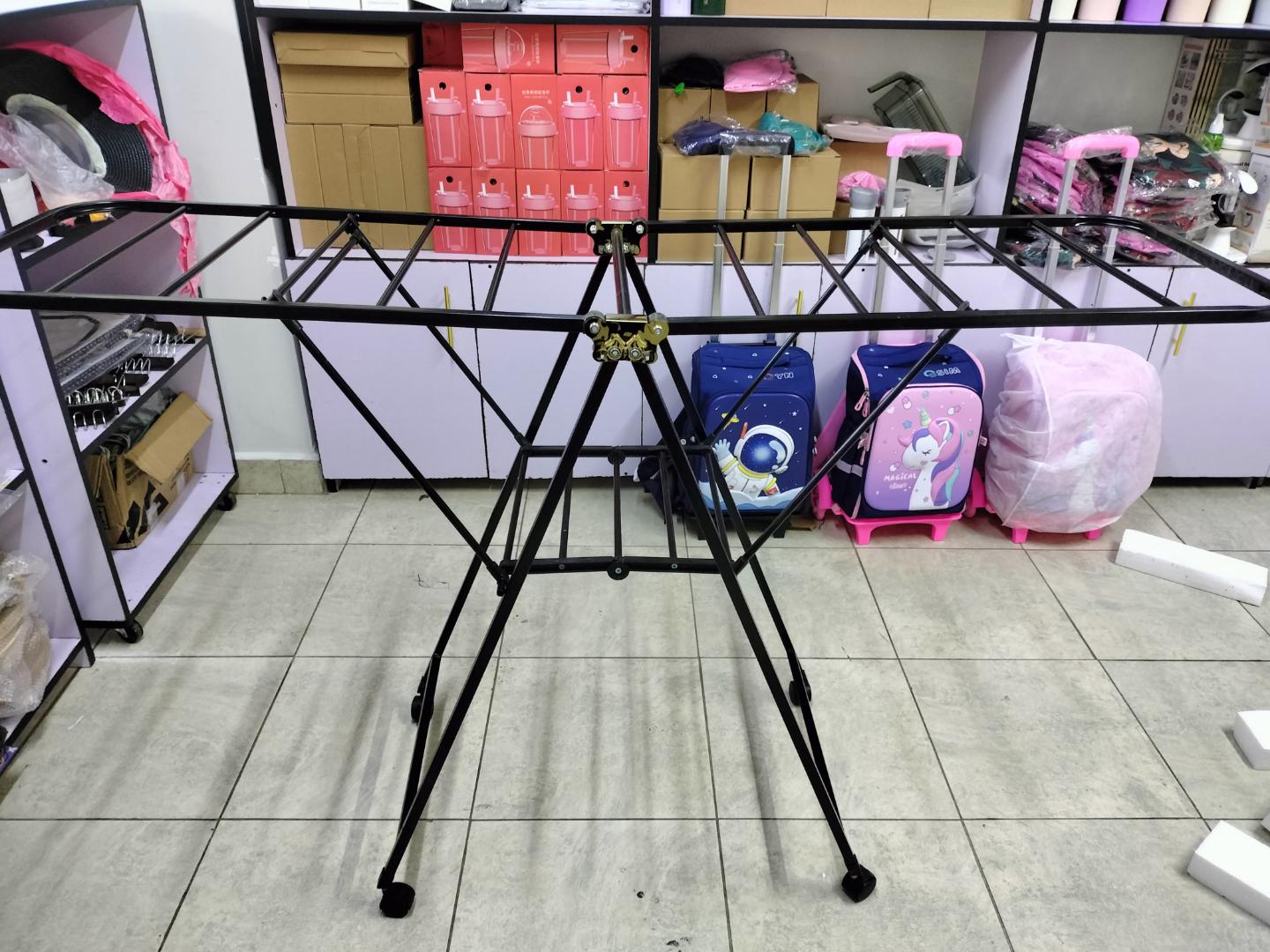 Black movable outdoor drying rack (1.7) with wheels