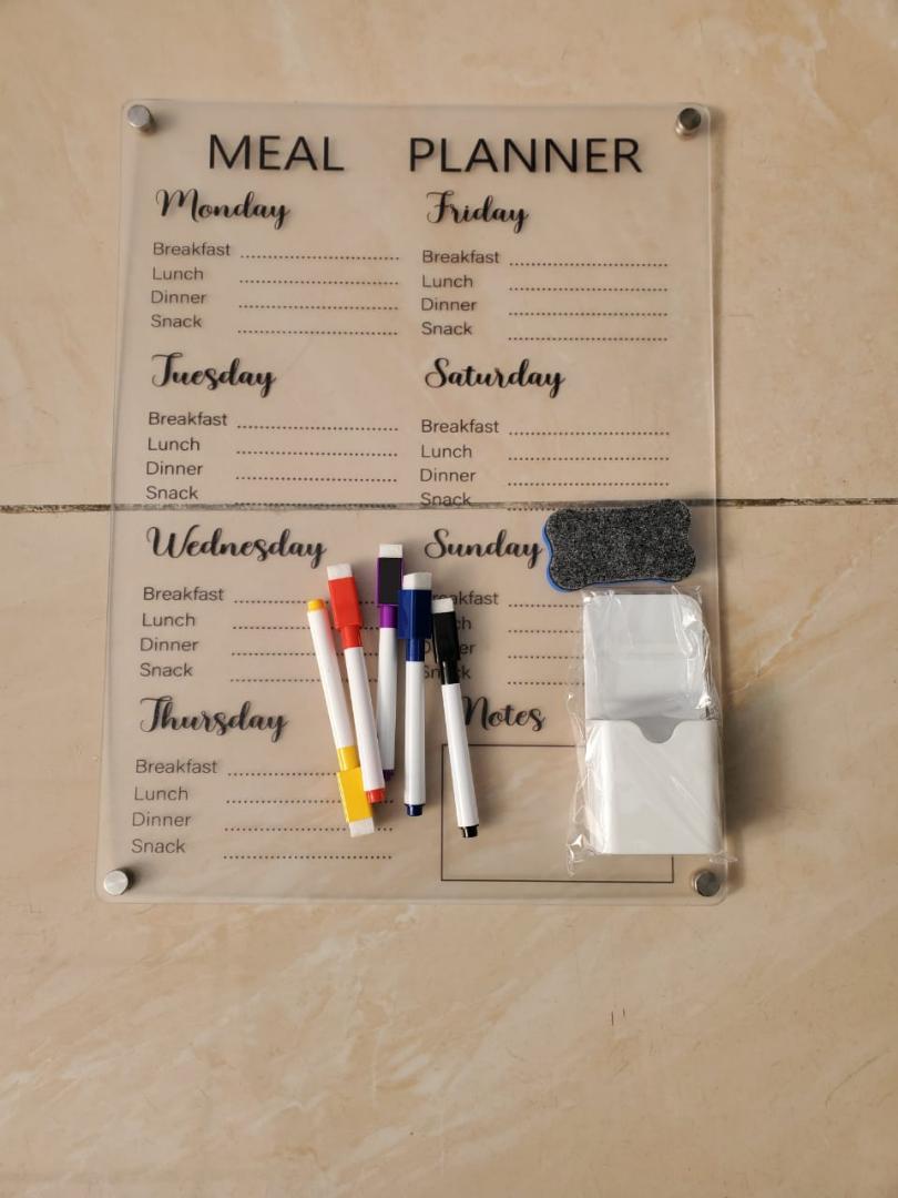 Fridge magnetic meal planner