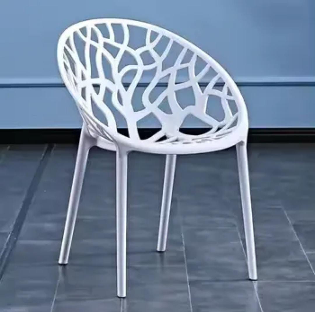Simple Leisure Dining Chair,Plastic Hollow-Out Geometric Style Side Chair Strengthen Durable Dining Stool