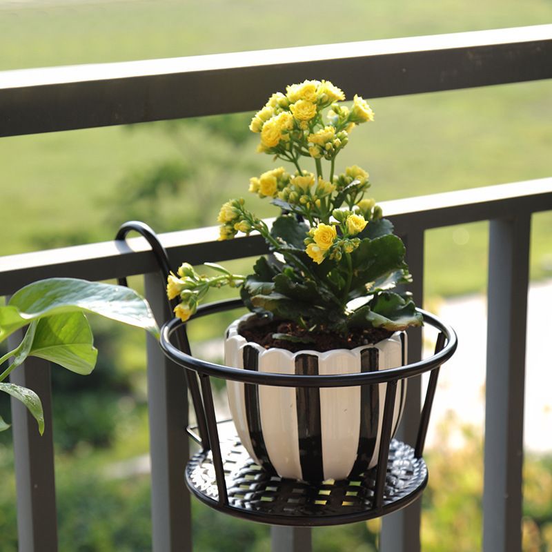 Metallic over the balcony flower pot holde