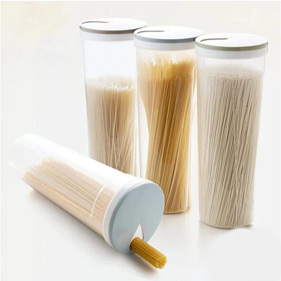 2pcs Spaghetti & Cereal Storage Containers – Airtight Pasta & Food Keepers for Kitchen Organization